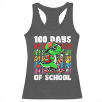 100 Days of School 100th Day Dino Racerback Tank Top Trex Dino Skateboard Skateboarding Boys Gift