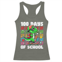 100 Days of School 100th Day Dino Racerback Tank Top Trex Dino Skateboard Skateboarding Boys Gift