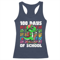 100 Days of School 100th Day Dino Racerback Tank Top Trex Dino Skateboard Skateboarding Boys Gift