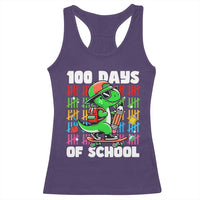 100 Days of School 100th Day Dino Racerback Tank Top Trex Dino Skateboard Skateboarding Boys Gift