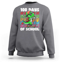 100 Days of School 100th Day Dino Sweatshirt Trex Dino Skateboard Skateboarding Boys Gift - Wonder Print Shop