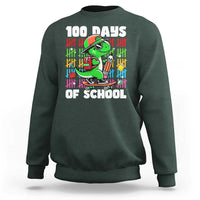 100 Days of School 100th Day Dino Sweatshirt Trex Dino Skateboard Skateboarding Boys Gift - Wonder Print Shop
