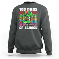 100 Days of School 100th Day Dino Sweatshirt Trex Dino Skateboard Skateboarding Boys Gift - Wonder Print Shop