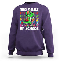 100 Days of School 100th Day Dino Sweatshirt Trex Dino Skateboard Skateboarding Boys Gift - Wonder Print Shop