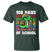 100 Days of School 100th Day Dino T Shirt Trex Dino Skateboard Skateboarding Boys Gift - Wonder Print Shop