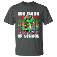 100 Days of School 100th Day Dino T Shirt Trex Dino Skateboard Skateboarding Boys Gift - Wonder Print Shop