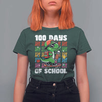 100 Days of School 100th Day Dino T Shirt For Women Trex Dino Skateboard Skateboarding Boys Gift - Wonder Print Shop