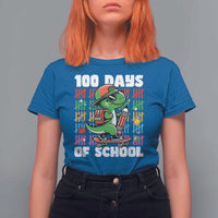 100 Days of School 100th Day Dino T Shirt For Women Trex Dino Skateboard Skateboarding Boys Gift - Wonder Print Shop
