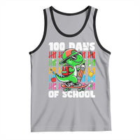 100 Days of School 100th Day Dino Tank Top Trex Dino Skateboard Skateboarding Boys Gift