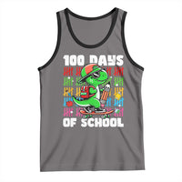 100 Days of School 100th Day Dino Tank Top Trex Dino Skateboard Skateboarding Boys Gift