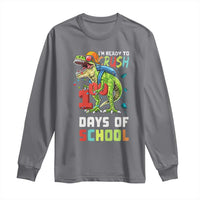 Ready To Crush 100 Days Of School Long Sleeve Shirt T Rex Dinosaur Boys