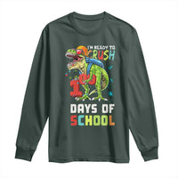 Ready To Crush 100 Days Of School Long Sleeve Shirt T Rex Dinosaur Boys