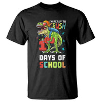 Ready To Crush 100 Days Of School T Shirt T Rex Dinosaur Boys - Wonder Print Shop