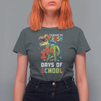 Ready To Crush 100 Days Of School T Shirt For Women T Rex Dinosaur Boys - Wonder Print Shop