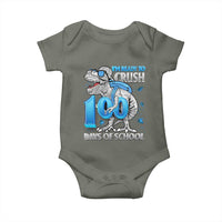 100 Days Of School Dinosaur Baby Onesie Trex 100th Day of School Boy Gifts