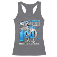 100 Days Of School Dinosaur Racerback Tank Top Trex 100th Day of School Boy Gifts