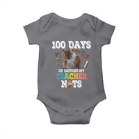 100th Day Of School Baby Onesie Driving My Teacher Nuts Dabbing Squirrel 100 Days