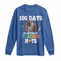 100th Day Of School Long Sleeve Shirt Driving My Teacher Nuts Dabbing Squirrel 100 Days