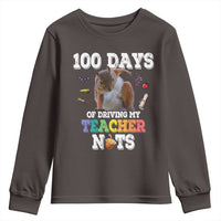 100th Day Of School Youth Sweatshirt Driving My Teacher Nuts Dabbing Squirrel 100 Days