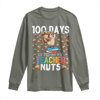 100 Days Of School Long Sleeve Shirt 100th Day Driving My Teacher Nuts Squirrel School