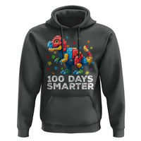 Dinosaur 100 Days Smarter Hoodie Building Bricks Dinosaur 100th Day Kids