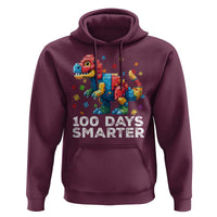 Dinosaur 100 Days Smarter Hoodie Building Bricks Dinosaur 100th Day Kids