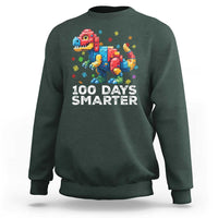 Dinosaur 100 Days Smarter Sweatshirt Building Bricks Dinosaur 100th Day Kids