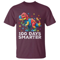 Dinosaur 100 Days Smarter T Shirt Building Bricks Dinosaur 100th Day Kids