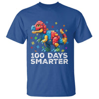 Dinosaur 100 Days Smarter T Shirt Building Bricks Dinosaur 100th Day Kids