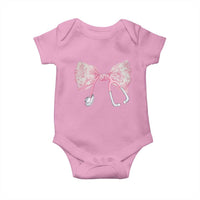 Pink Coquette Nurse Baby Onesie Toile de Jouy Stethoscope Bow