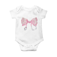 Pink Coquette Nurse Baby Onesie Toile de Jouy Stethoscope Bow