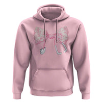 Pink Coquette Nurse Hoodie Toile de Jouy Stethoscope Bow