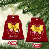 Personalized Teacher Coquette Bow Ceramic Ornament Custom Name Cute Teacher Appreciation Gift - Wonder Print Shop