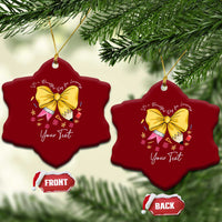 Personalized Teacher Coquette Bow Ceramic Ornament Custom Name Cute Teacher Appreciation Gift - Wonder Print Shop