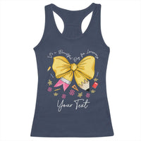 Personalized Teacher Coquette Bow Racerback Tank Top Custom Name Cute Teacher Appreciation Gift - Wonder Print Shop