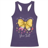 Personalized Teacher Coquette Bow Racerback Tank Top Custom Name Cute Teacher Appreciation Gift - Wonder Print Shop