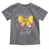 Personalized Teacher Coquette Bow Toddler T Shirt Custom Name Cute Teacher Appreciation Gift - Wonder Print Shop