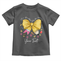 Personalized Teacher Coquette Bow Toddler T Shirt Custom Name Cute Teacher Appreciation Gift - Wonder Print Shop