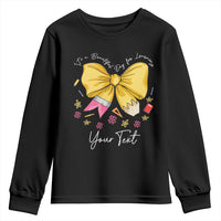 Personalized Teacher Coquette Bow Youth Sweatshirt Custom Name Cute Teacher Appreciation Gift - Wonder Print Shop
