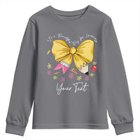 Personalized Teacher Coquette Bow Youth Sweatshirt Custom Name Cute Teacher Appreciation Gift - Wonder Print Shop