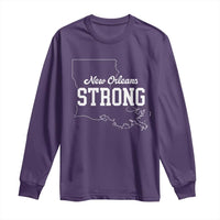 Nola Strong Long Sleeve Shirt Support Louisiana 2025 New Orleans Map