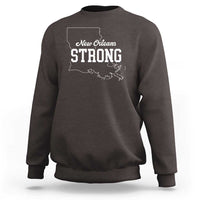 Nola Strong Sweatshirt Support Louisiana 2025 New Orleans Map