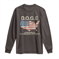 D.O.G.E. DOGE Department of Government Efficiency Long Sleeve Shirt American Flag US Map