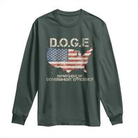 D.O.G.E. DOGE Department of Government Efficiency Long Sleeve Shirt American Flag US Map