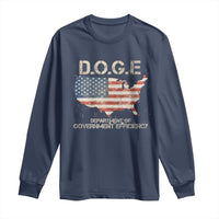 D.O.G.E. DOGE Department of Government Efficiency Long Sleeve Shirt American Flag US Map