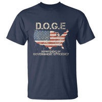 D.O.G.E. DOGE Department of Government Efficiency T Shirt American Flag US Map