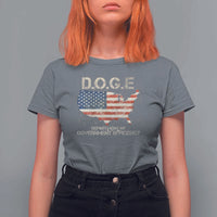 D.O.G.E. DOGE Department of Government Efficiency T Shirt For Women American Flag US Map