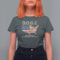 D.O.G.E. DOGE Department of Government Efficiency T Shirt For Women American Flag US Map