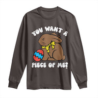 Funny Easter Bunny Long Sleeve Shirt Chocolate Rabbit You Want Piece Of Me