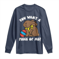 Funny Easter Bunny Long Sleeve Shirt Chocolate Rabbit You Want Piece Of Me